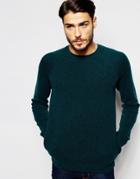 Asos Lambswool Sweater With Side Pockets - Green