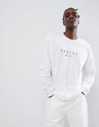 Parlez Long Sleeve T-shirt With Embroidered Sport Script Chest Logo In White - White