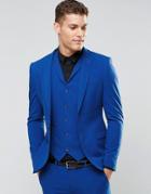 Asos Super Skinny Fit Suit Jacket In Blue - Blue