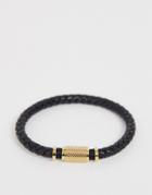 Tommy Hilfiger Braided Bracelet In Black & Gold