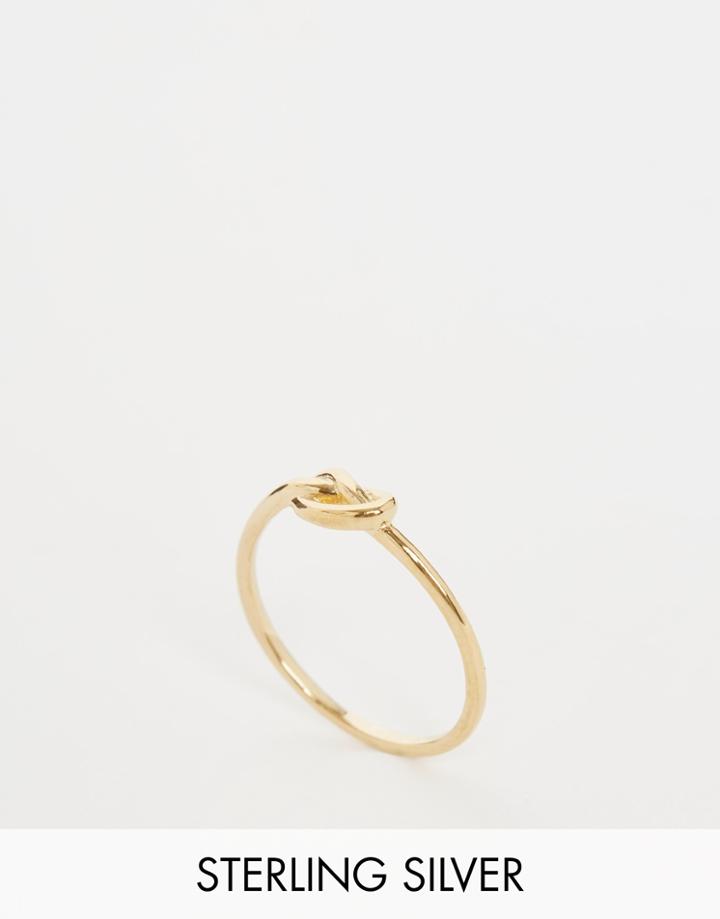 Asos Gold Plated Sterling Silver Infinity Ring - Gold Plated
