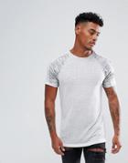Asos T-shirt In Linen Look Fabric With Contrast Panels - White