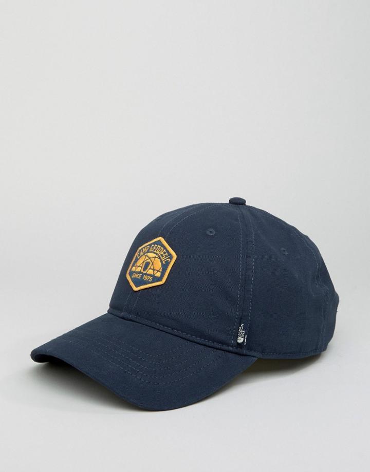 The North Face Canvas Logo Baseball Cap Blue - Blue