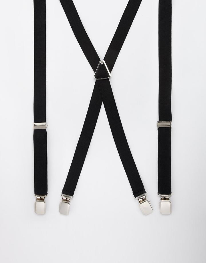 Asos Suspenders In Black - Black