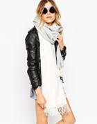 Asos Oversized Scarf In Color Block With Tassels