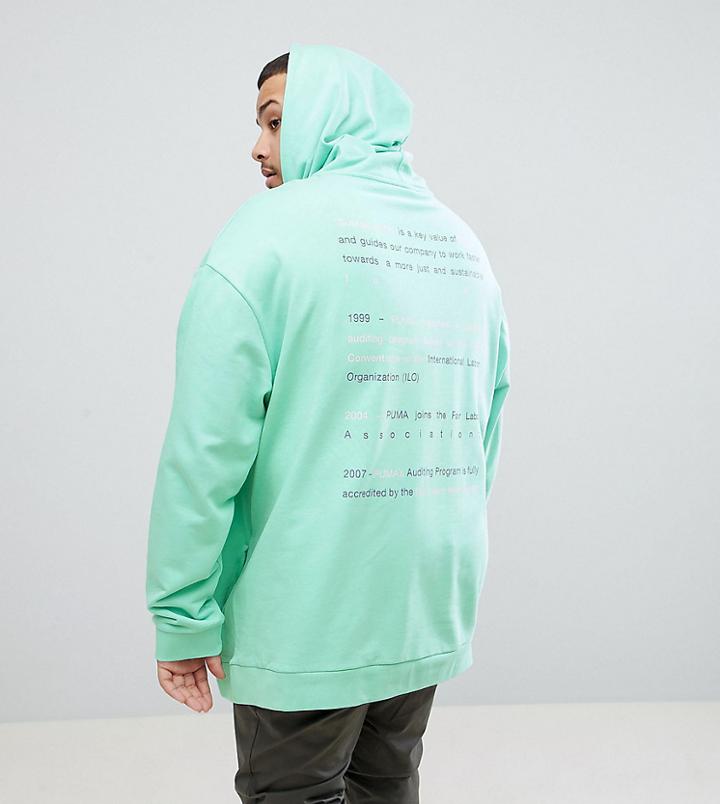 Puma Plus Organic Cotton Hoodie With Back Print In Green Exclusive To Asos - Green
