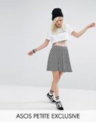 Asos Petite Gingham Print Skater Skirt - Multi