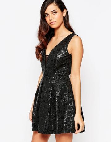 Lashes Of London Tilly Jacquard Prom Dress - Black