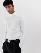 Weekday Ted Rib Turtleneck In White
