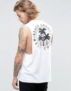 Asos Sleeveless T-shirt With Front And Back Print - White