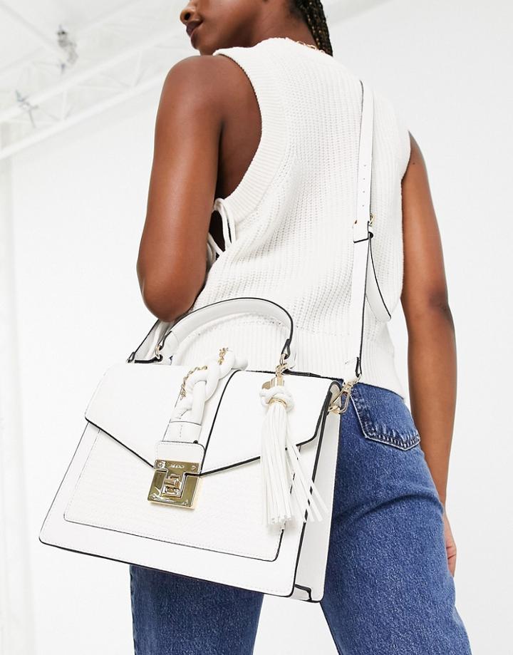 Aldo Megusta Plaited Detail Cross Body Bag In White
