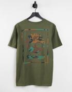 Timberland Back Box Camo Print T-shirt In Green