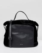 Matt & Nat Bava Velvet Tote Bag With Top Handle - Black