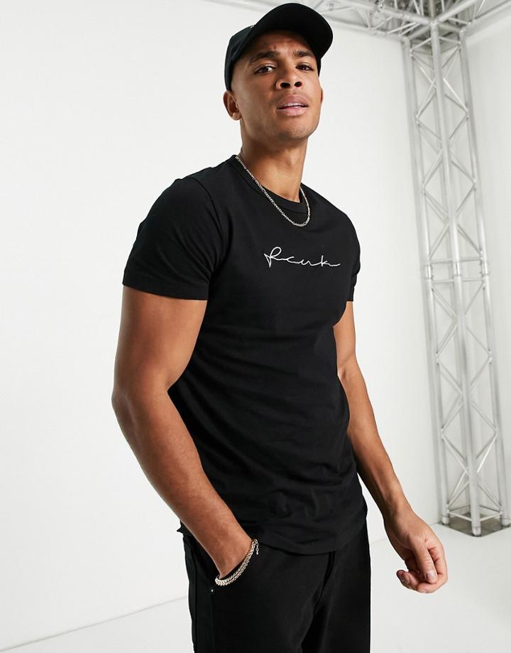 Fcuk Script T-shirt In Black