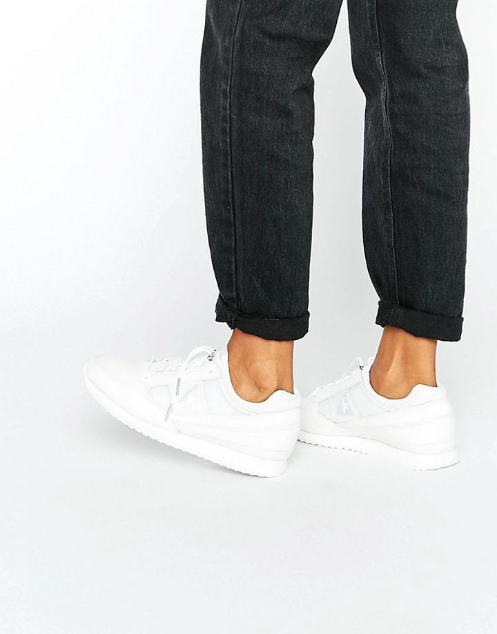 Le Coq Sportif Premium White Leather Eclat Quick Lace Sneakers - White