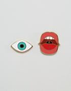 Doiy Eyes & Lips Pin Badge Set - Multi