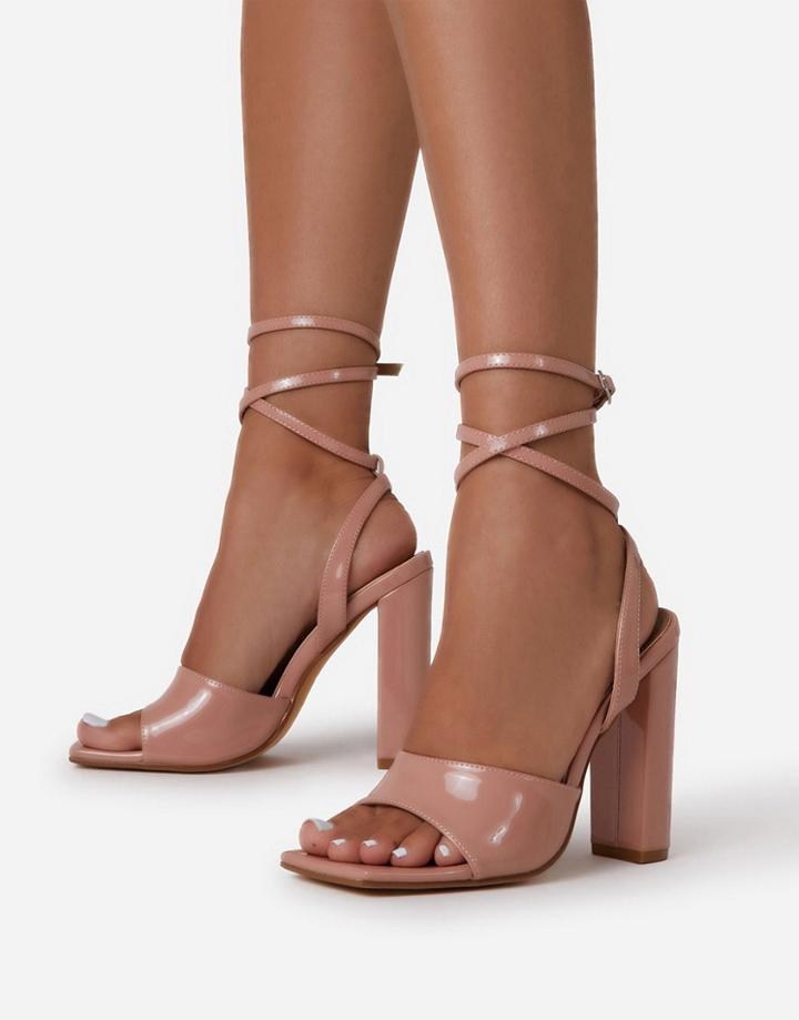 Ego Antonella Block Heel Sandals In Rose-neutral