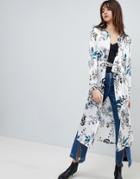 Gestuz Silk Long Shirt Dress With Tie - White
