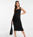 New Look Maternity Jersey Body-conscious Midi Dress In Black