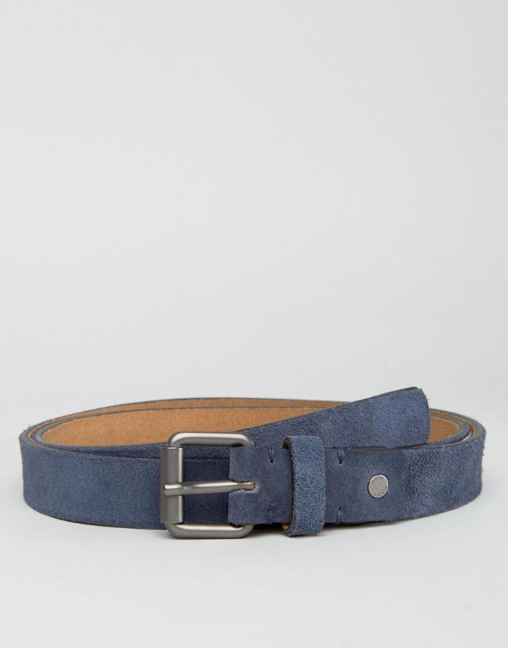Selected Homme Belt In Suede - Navy