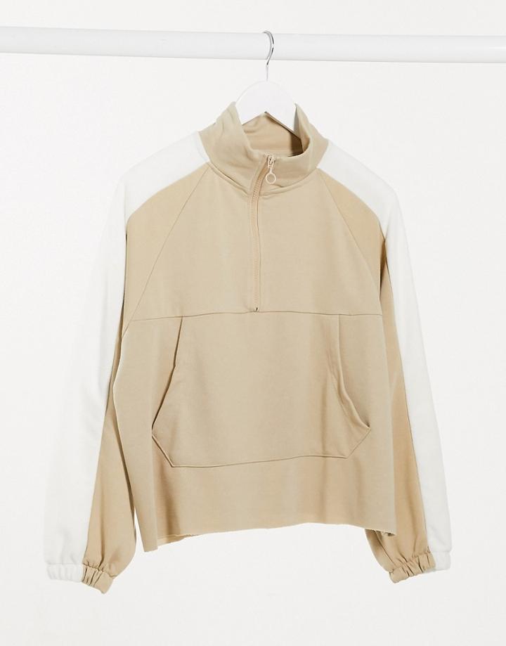 Stradivarius Co-ord Fleece Sweatshirt In Beige-neutral