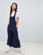 Asos Design Cord Overall In Star Print-multi