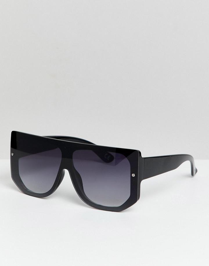 Asos Design Visor In Black With Laid On Lens - Black