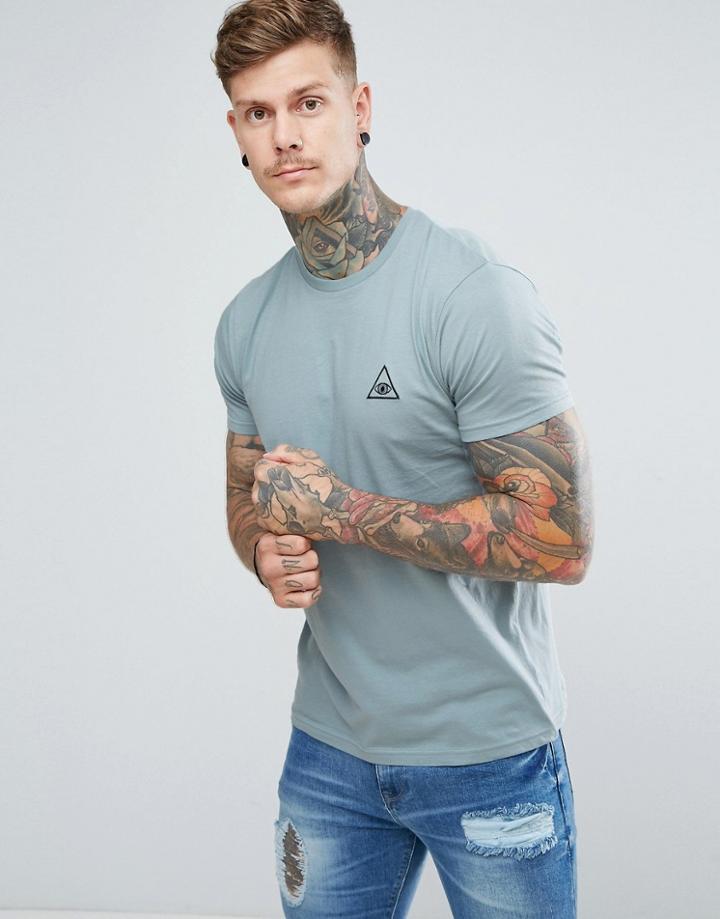 Brave Soul T-shirt With Embriodered Evil Eye Logo - Green