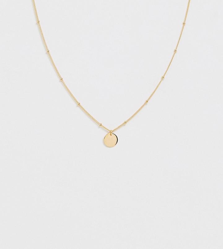 Designb London Sterling Silver Gold Plated Satellite Chain Pendant Necklace - Gold