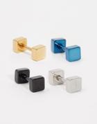 Designb Square Earrings In 4 Pack - Multi