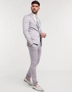 Devils Advocate Sateen Plain Super Skinny Suit Pants-grey