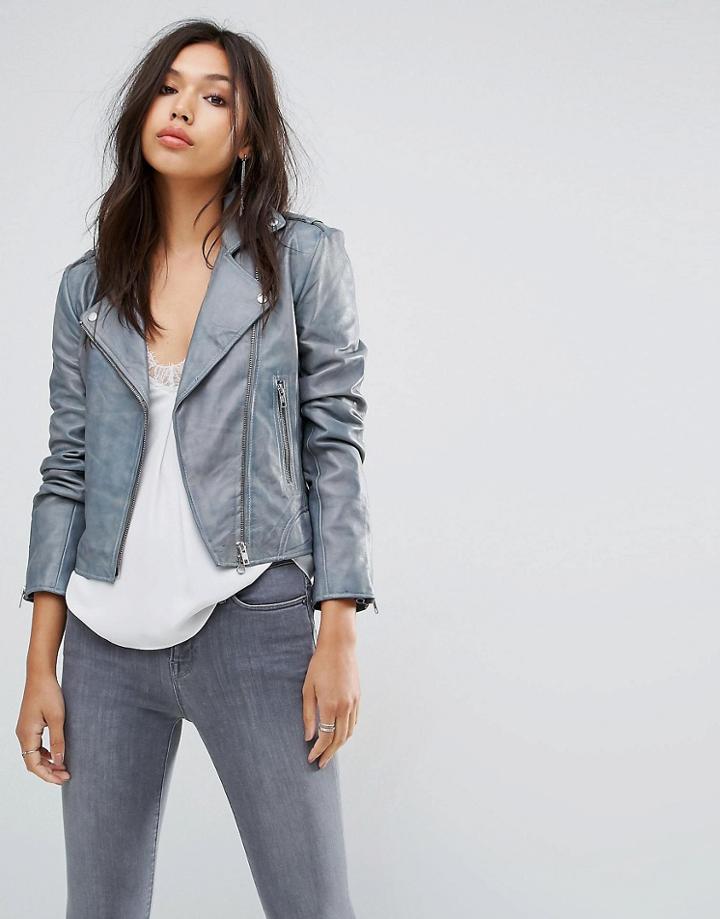 Bolongaro Trevor Antique Leather Jacket - Gray