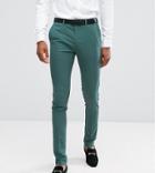 Asos Tall Super Skinny Fit Suit Pants In Peacock Green - Green