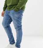 Collusion Plus X001 Skinny Jeans In Blue Mid Wash - Blue