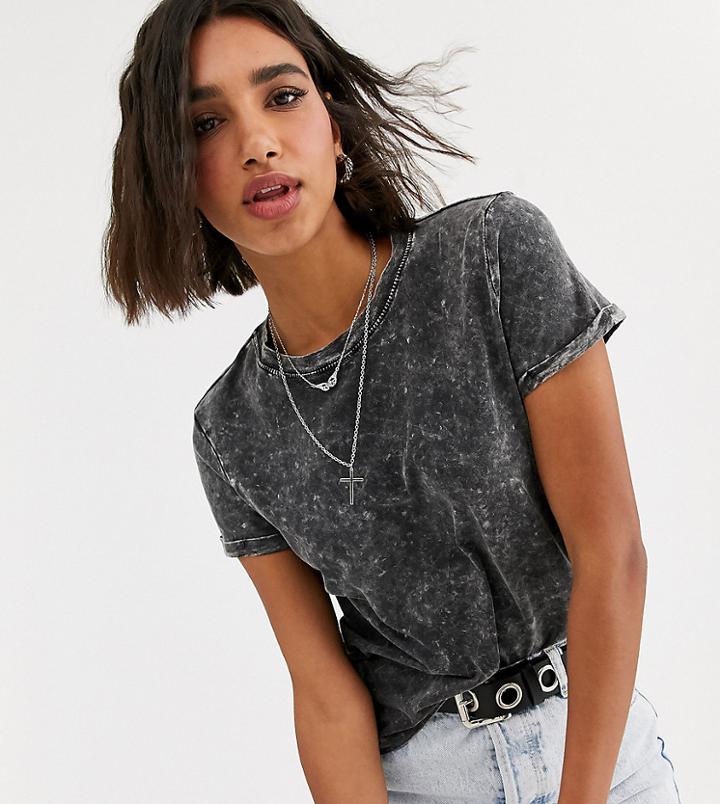 Bershka Crew Neck T Shirt In Black