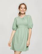 Miss Selfridge Smock Dress In Sage-green