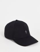 French Connection Logo Cotton Baseball Cap In Black