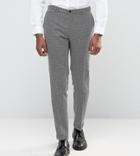 Noak Skinny Suit Pants With Turn Up In Monochrome Texture - Black