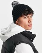 Consigned Bobble Beanie In Black