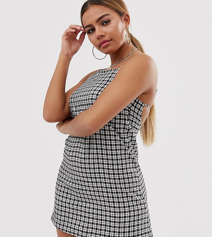 Collusion Petite Check Cami Mini Dress - Multi