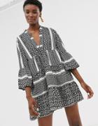 Only Printed Smock Mini Dress - Multi