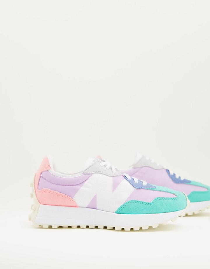 New Balance 327 Sneakers In Lilac And Pink Color Block-purple