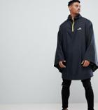 Ellesse 1/4 Zip Poncho With Large Back Logo In Black - Black