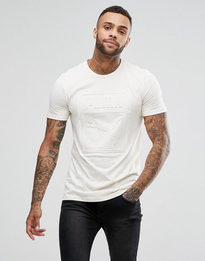 Puma Archive Embossed Logo T-shirt In Beige 57450724 - Beige