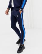 Gym King Skinny Joggers In Navy With Side Stripe - Navy