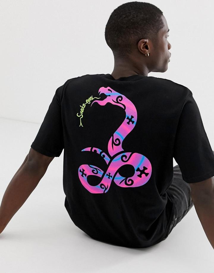 Bolongaro Trevor Snake Neon Back Embroidery T-shirt-black