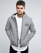 Kings Will Dream Puffer Jacket In Reflective Gray With Logo - Gray