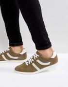 Boss Casual Rumba Stripe Sneakers In Khaki - Green