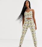 One Above Another High Waist Mom Jeans In Snake Print Denim Two-piece