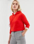 Noisy May Cropped Hoodie-red